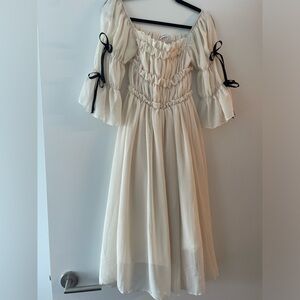 COTTAGECORE BOW RUFFLE DRESS